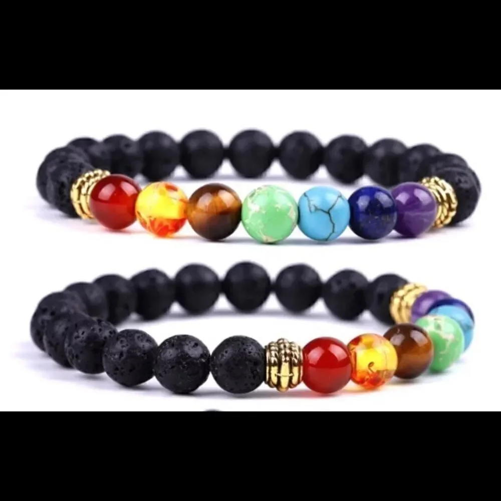 Set of (3) Lava Rock Essential Oil Diffuser Bracelets